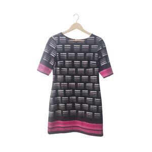 Eliza J Missy Mod Printed Black/Pink Dress Size 6P